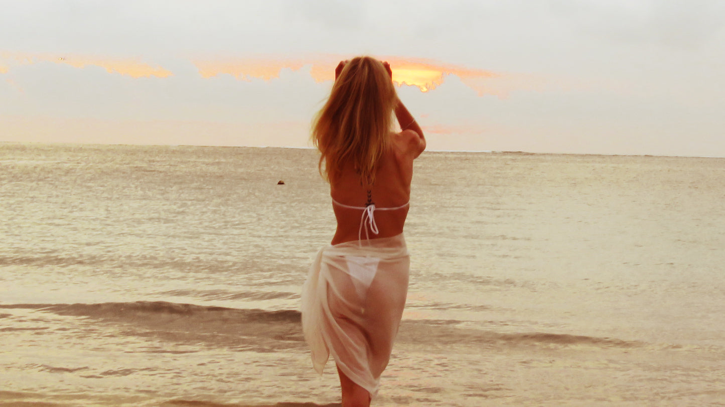 White Nylon Bikini Wrap