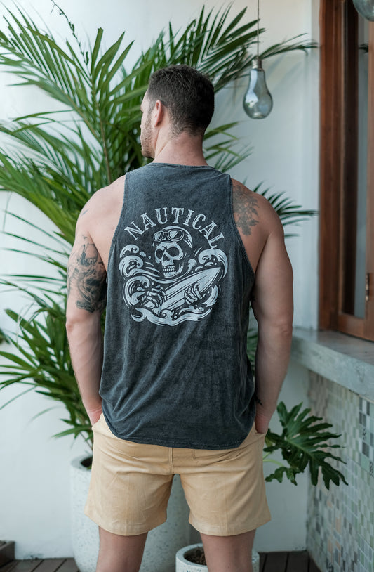 Nautical Grey Wash Singlet